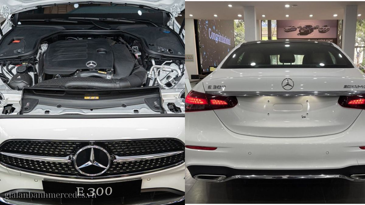 Hình ảnh động cơ và phía sau đầy sang trọng của Mercedes E300