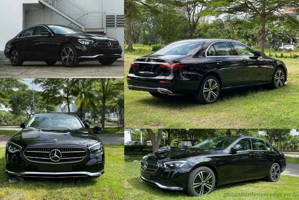 Mercedes-Benz E180 màu đen tổng quan