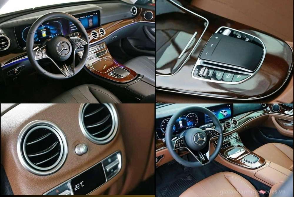 Mercedes-Benz E200 màu đen nội thất nâu