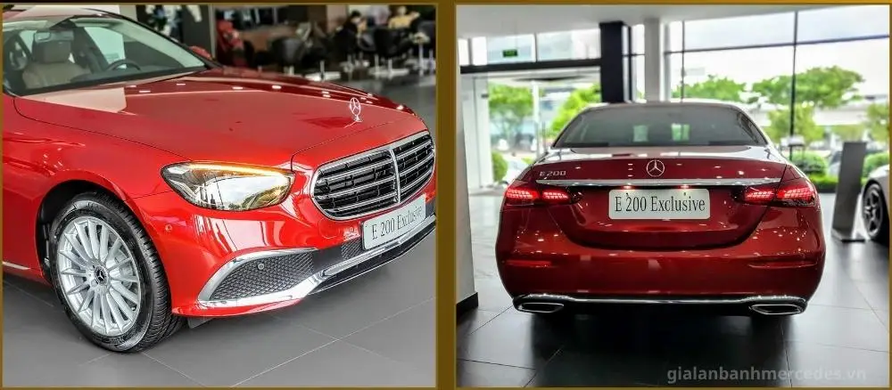 Mercedes-Benz E200 màu đỏ tổng quan