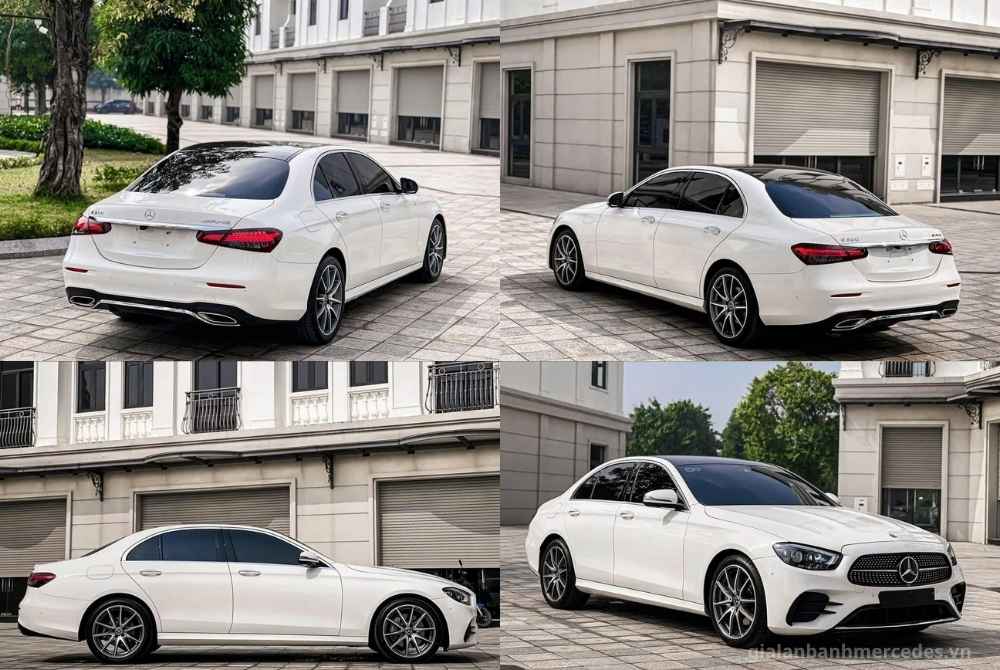 Mercedes-Benz E300 màu trắng tổng quan