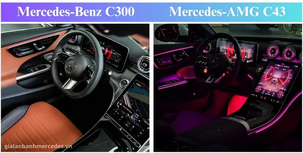 Khoang nội thất Mercedes C300 hiện đại tiện nghi
