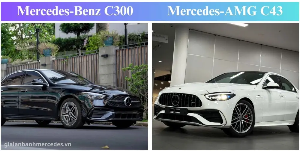 Mercedes C300 màu trắng sang trọng trên phố