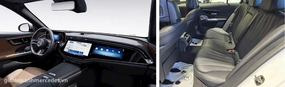 Nội thất da Nappa màu nâu trên Mercedes E300 2025