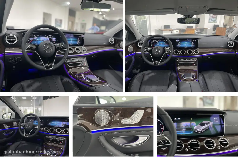 Nội thất đen cao cấp của Mercedes-Benz E200