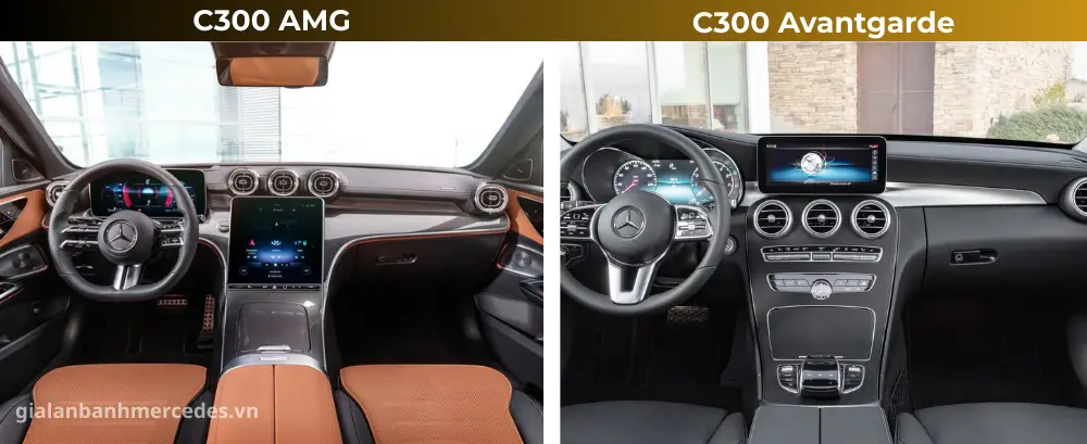 So sánh nội thất Mercedes C300 AMG và Avantgarde