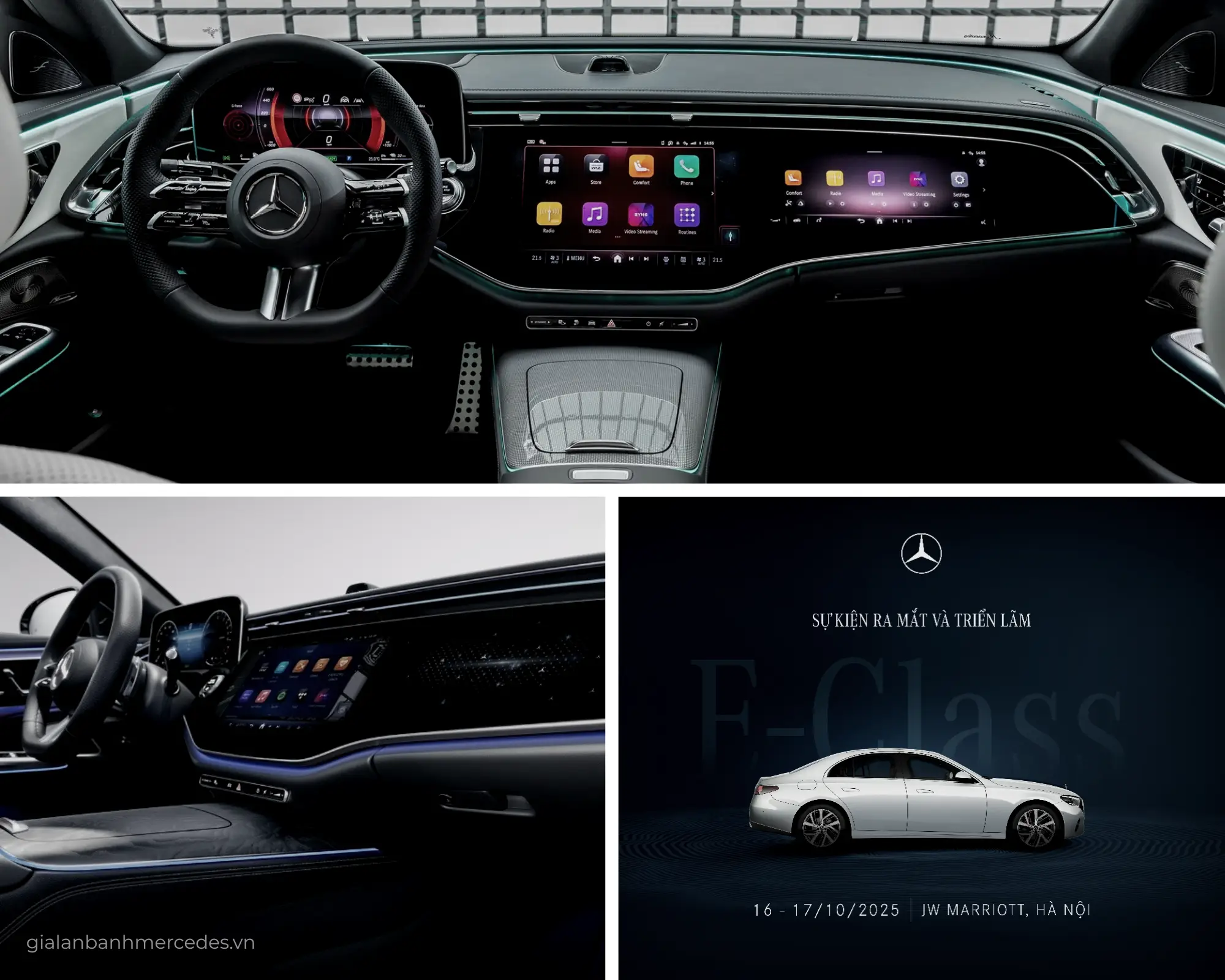 Nội thất Mercedes E-Class 2025 với màn hình Superscreen